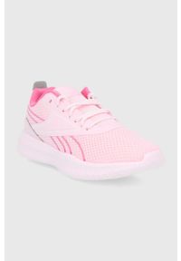 Reebok Buty dziecięce kolor różowy. Nosek buta: okrągły. Zapięcie: sznurówki. Kolor: różowy. Materiał: guma