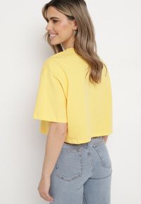 Born2be - Żółty Bawełniany T-shirt o Szerokim Kroju z Krótkim Rękawem Branjas. Okazja: na co dzień. Kolor: żółty. Materiał: bawełna. Długość rękawa: krótki rękaw. Długość: krótkie. Styl: casual #5