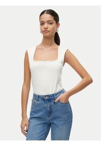 Vero Moda Top Million 10312751 Biały Slim Fit. Kolor: biały. Materiał: syntetyk