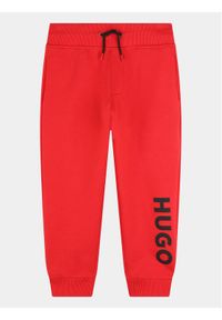Hugo Spodnie dresowe G24128 D Czerwony Regular Fit. Kolor: czerwony. Materiał: bawełna #1