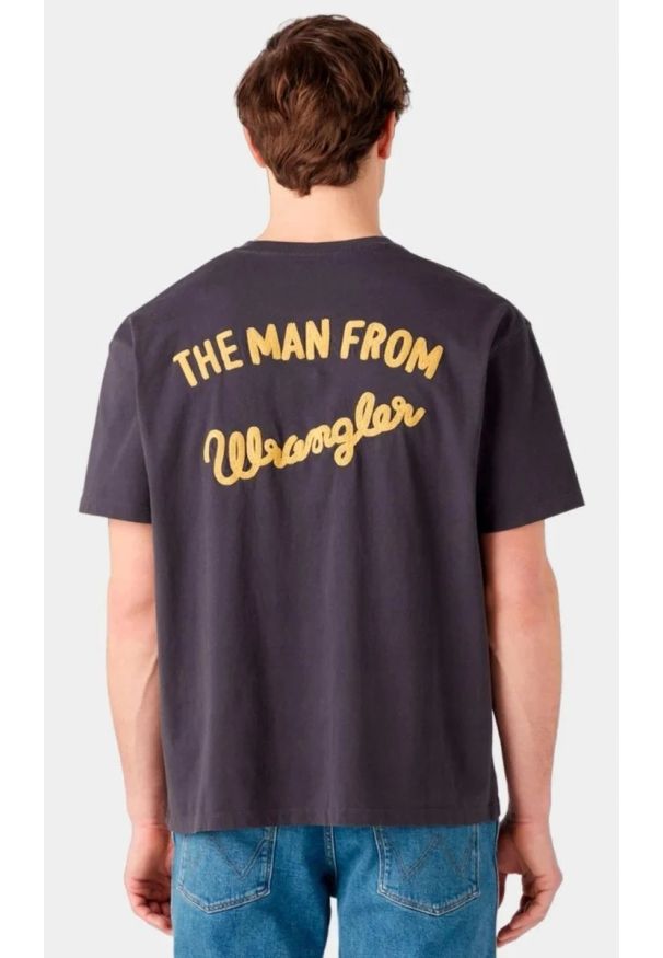 Wrangler - MESKA KOSZULKA WRANGLER SLOGAN TEE FADED BLACK 112341193