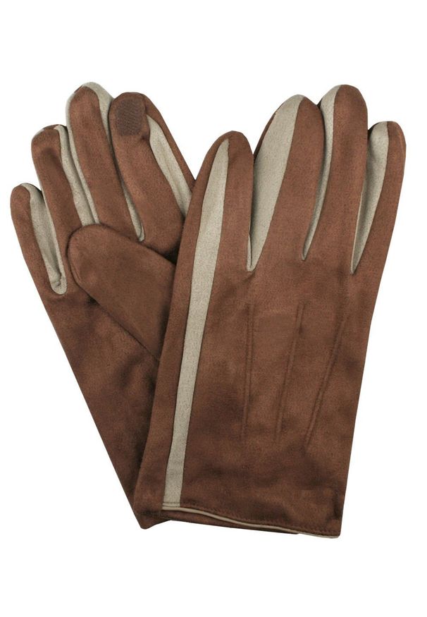 EM Men's Accessories - Miękkie i Delikatne Rękawiczki Męskie - Bawełniane - Jasny Brąz. Kolor: beżowy, wielokolorowy, brązowy. Materiał: poliester, bawełna. Wzór: aplikacja. Sezon: zima, jesień