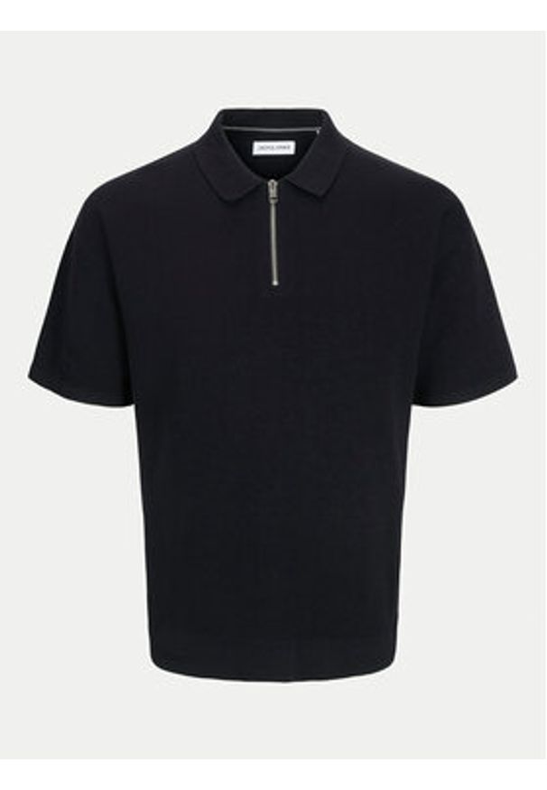 Jack & Jones Polo Troy 12269617 Czarny Relaxed Fit. Typ kołnierza: polo. Kolor: czarny. Materiał: bawełna