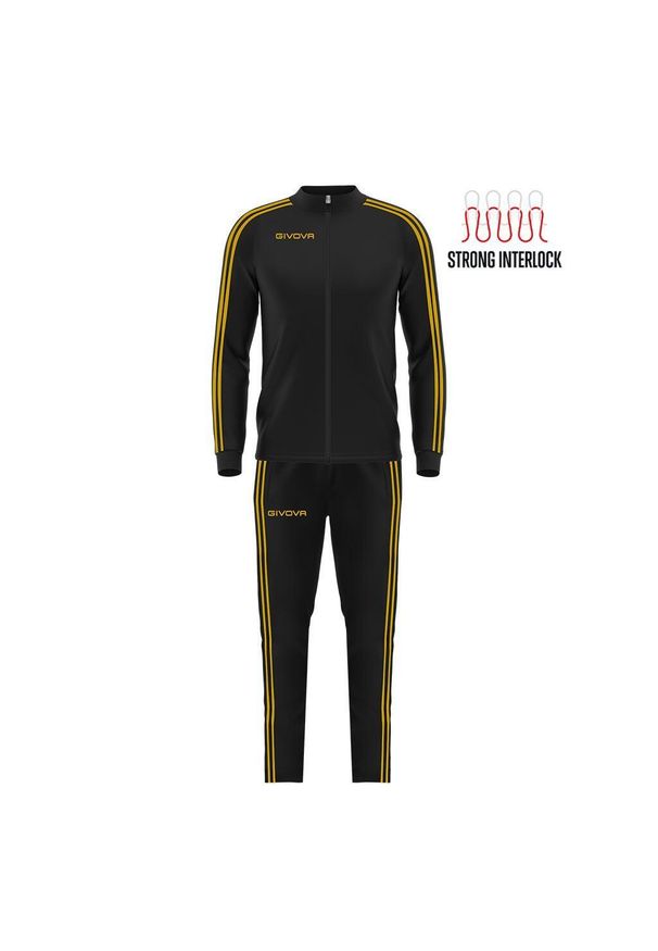 Givova Tuta Revolution Summer Donna 2XS - Dres letni. Okazja: na uczelnię. Kolor: czarny, żółty, wielokolorowy. Materiał: dresówka. Sezon: lato. Styl: sportowy