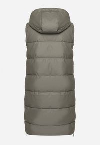 Born2be - Ciemnoszara Pikowana Kamizelka z Kapturem i Obustronnym Suwakiem Trilasa. Typ kołnierza: kaptur. Kolor: szary. Styl: elegancki #7