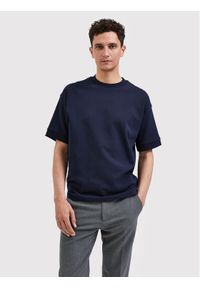 Selected Homme T-Shirt Corton 16085663 Granatowy Oversize. Kolor: niebieski. Materiał: bawełna #1