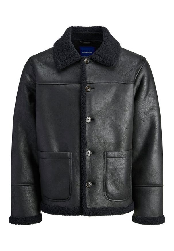 Jack & Jones - Jack&Jones Kurtka z imitacji skóry Cambridge 12282946 Czarny Regular Fit. Kolor: czarny. Materiał: skóra