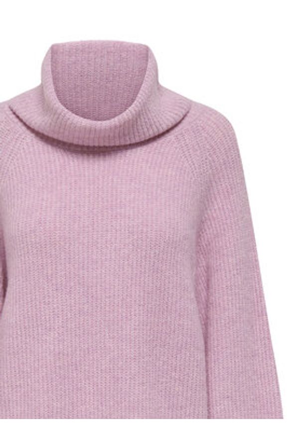 only - ONLY Golf Whitney 15353187 Różowy Oversize. Typ kołnierza: golf. Kolor: różowy. Materiał: syntetyk