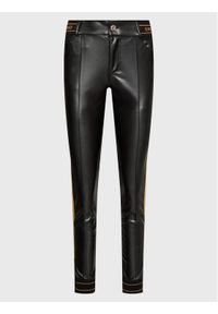 Ermanno Firenze Spodnie z imitacji skóry P008ES2 Czarny Slim Fit. Kolor: czarny. Materiał: syntetyk, skóra