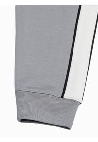 Ombre Clothing - Spodnie męskie dresowe joggery P951 - szare - XXL. Kolor: szary. Materiał: dresówka #9