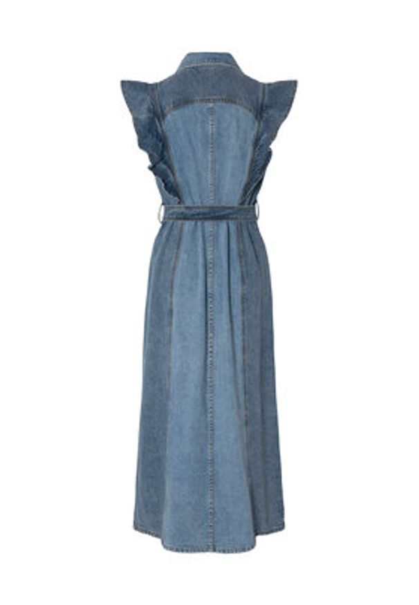 YAS Sukienka jeansowa Cawi 26037659 Niebieski Regular Fit. Kolor: niebieski. Materiał: bawełna