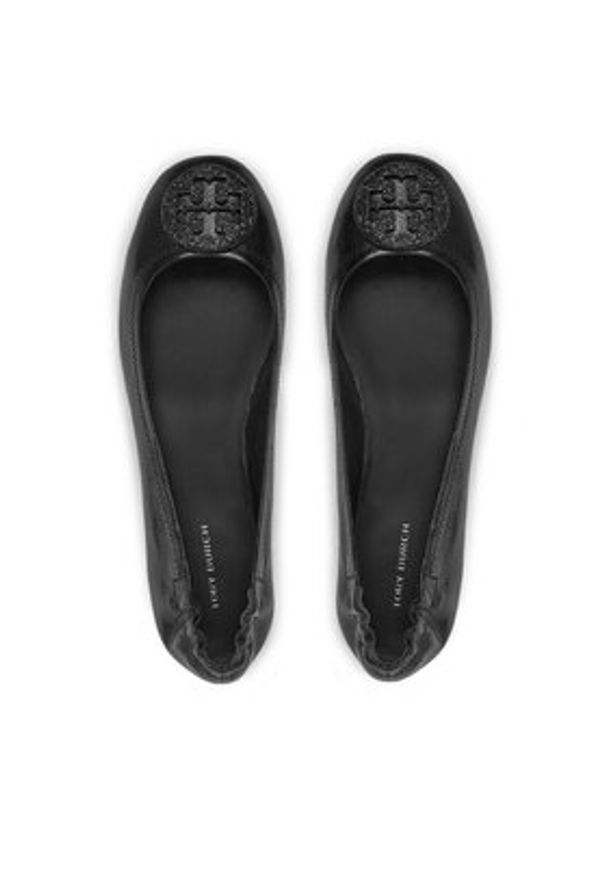 Tory Burch Baleriny Minnie Travel Ballet Pave 155637 Czarny. Kolor: czarny. Materiał: skóra