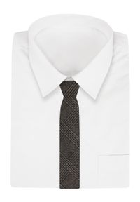 Wełniany Krawat - Alties - Kratka w Odcieniach Brązu. Kolor: brązowy, wielokolorowy, beżowy. Materiał: bawełna, wełna. Wzór: kratka #2