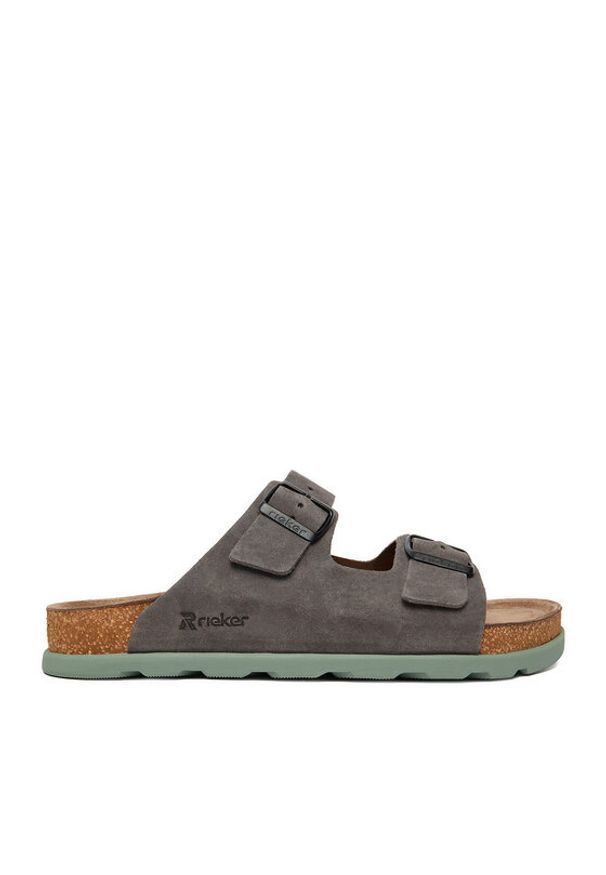 Rieker Klapki CEO-21190-45 Szary. Kolor: szary. Materiał: nubuk, skóra