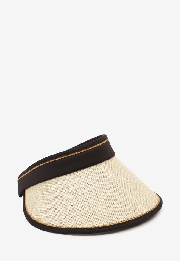 Renee - Jasnobeżowa Czapka Daszek z Plecionego Materiału Wykończony Gumką z Regulacją Aevac. Kolor: beżowy. Materiał: materiał. Sezon: lato. Styl: boho, elegancki, casual