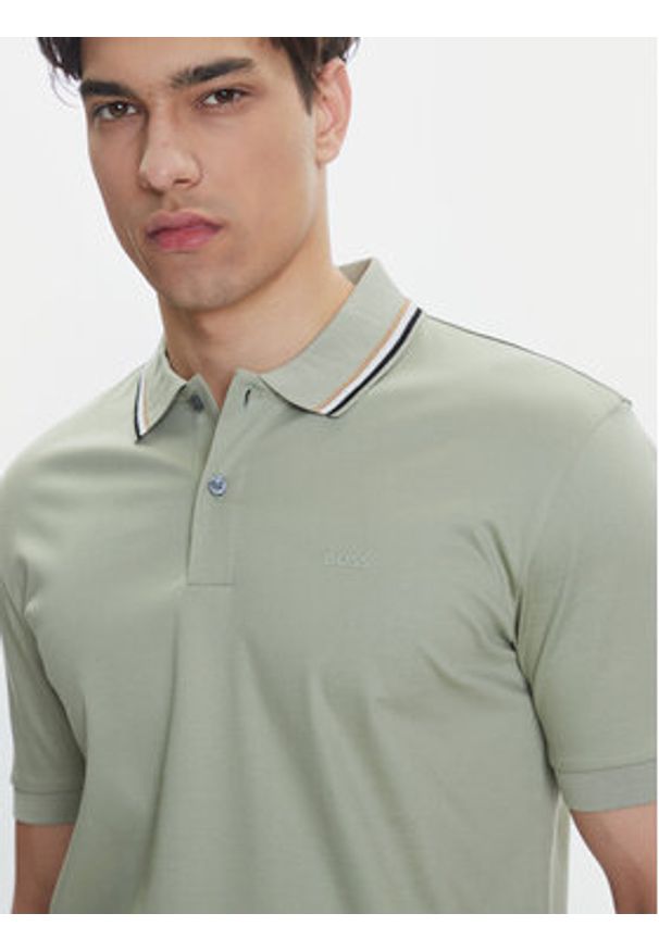 BOSS Polo Penrose 38 50469360 Zielony Slim Fit. Typ kołnierza: polo. Kolor: zielony. Materiał: bawełna