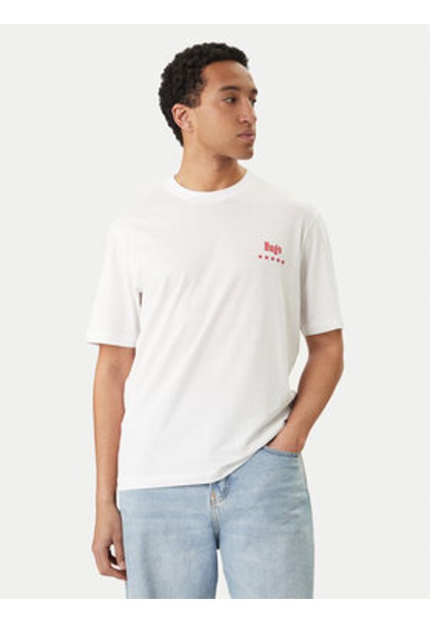 Hugo - HUGO T-Shirt Nucavo 50560040 Biały Regular Fit. Kolor: biały. Materiał: bawełna