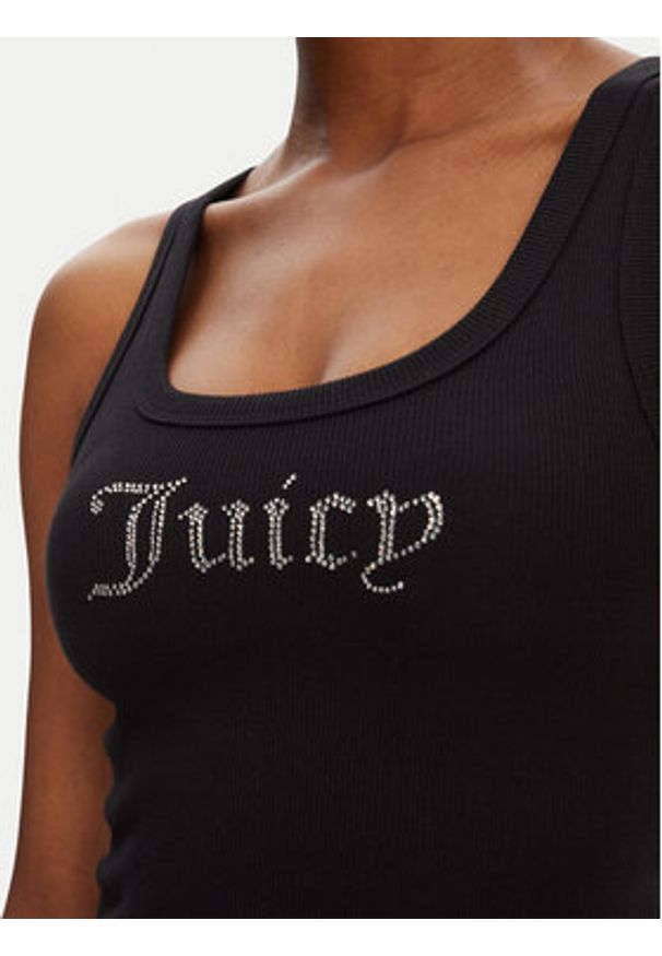 Juicy Couture Top Racer JCWLV125305 Czarny Slim Fit. Kolor: czarny. Materiał: bawełna