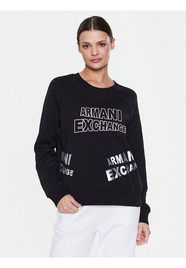 Armani Exchange Bluza 3RYM77 YJDBZ 1200 Czarny Regular Fit. Kolor: czarny. Materiał: bawełna