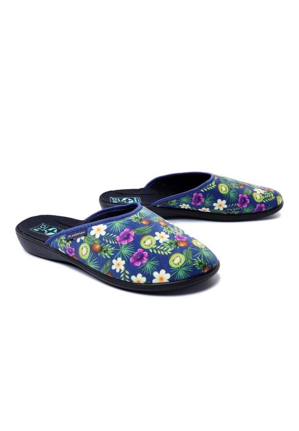 Adanex - ADANEX DIL3 DIANA 26060 ZI/CZ zielony/czarny, kapcie/klapki damskie. Kolor: wielokolorowy