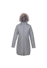 Regatta - Damski płaszcz turystyczny zimowy pikowany Fritha II. Kolor: szary. Sezon: zima. Sport: turystyka piesza