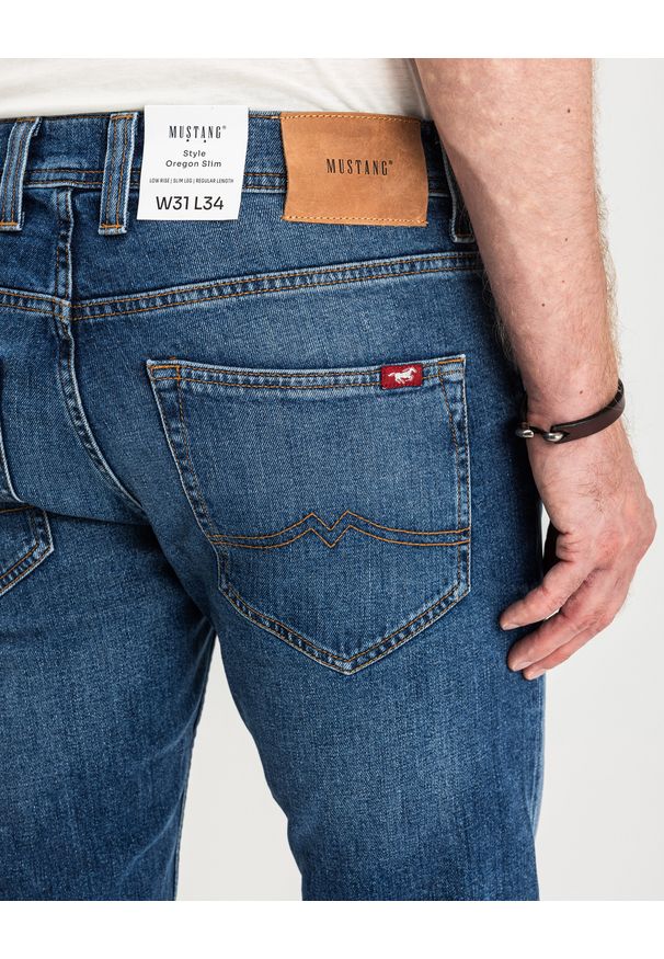 Mustang - MUSTANG OREGON SLIM MĘSKIE SPODNIE JEANSOWE JEANSY DŻINSY DENIM BLUE 1015041 5000 702
