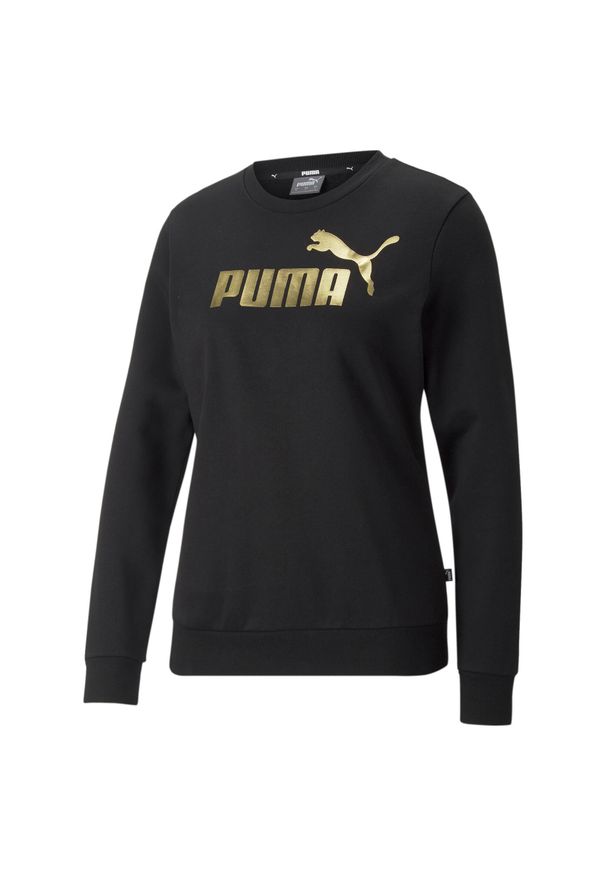 Bluza dresowa damska Puma ESS+ METALLIC LOGO. Kolor: czarny, wielokolorowy. Materiał: dresówka