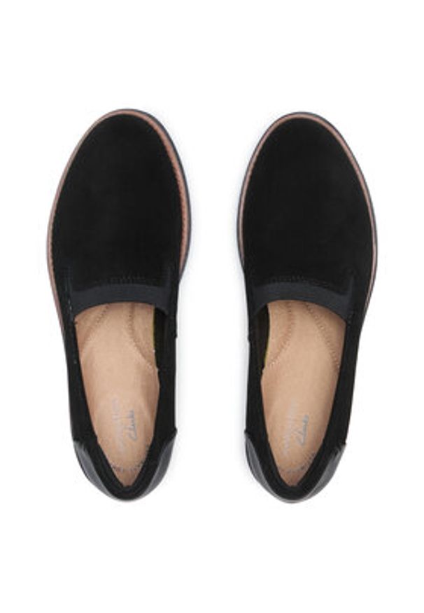 Clarks Półbuty Sharon Dolly 261558194 Czarny. Kolor: czarny. Materiał: zamsz, skóra