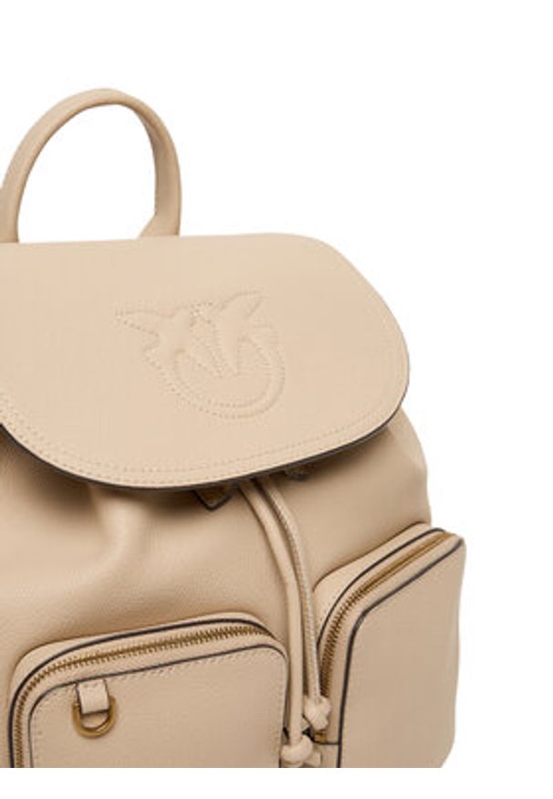 Pinko - PINKO Plecak Carrie Backpack Al 25-26 PLTT 104351 A29Q Beżowy. Kolor: beżowy. Materiał: skóra
