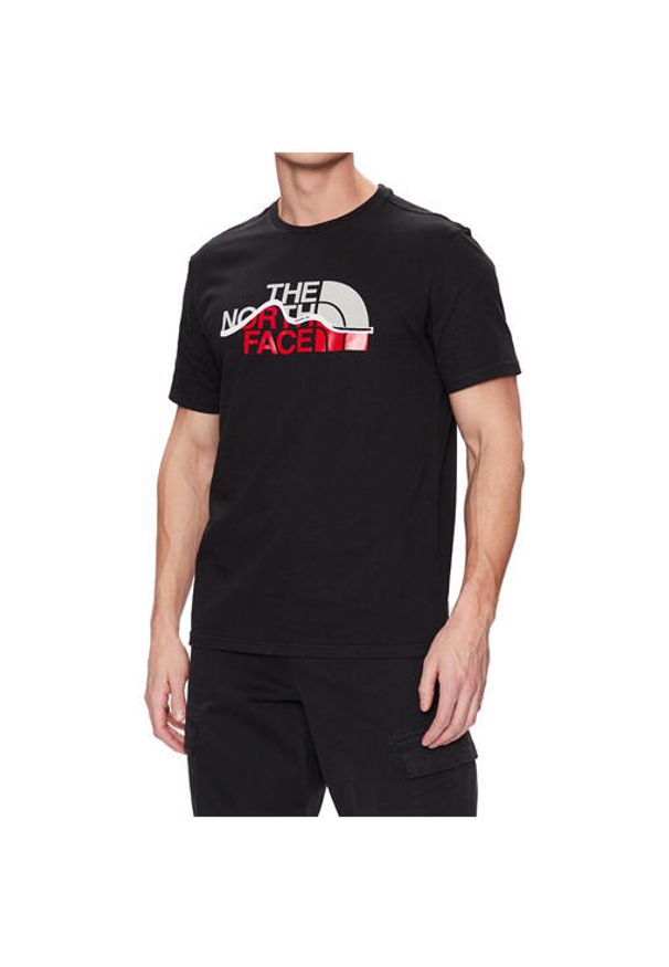 Koszulka turystyczna męska The North Face M Mountain Line Tee. Kolor: czarny. Sport: turystyka piesza