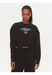 Calvin Klein Jeans Bluza Varsity Logo J20J221334 Czarny Regular Fit. Kolor: czarny. Materiał: syntetyk, bawełna