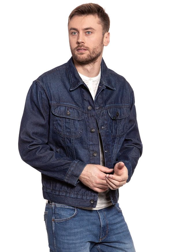 Lee - KURTKA JEANSOWA LEE RIDER JACKET DARK ELECTRIC L89ZITOU 112123982. Materiał: jeans