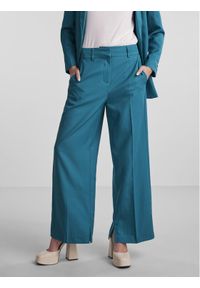 YAS Spodnie materiałowe Deeply 26028743 Zielony Relaxed Fit. Kolor: zielony. Materiał: syntetyk, materiał
