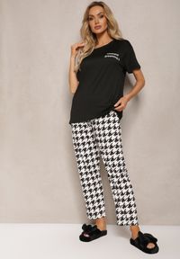 Renee - Czarny Komplet Piżamowy Luźna Koszulka i Spodnie z Elastyczną Gumką Wilheli. Kolor: czarny #1