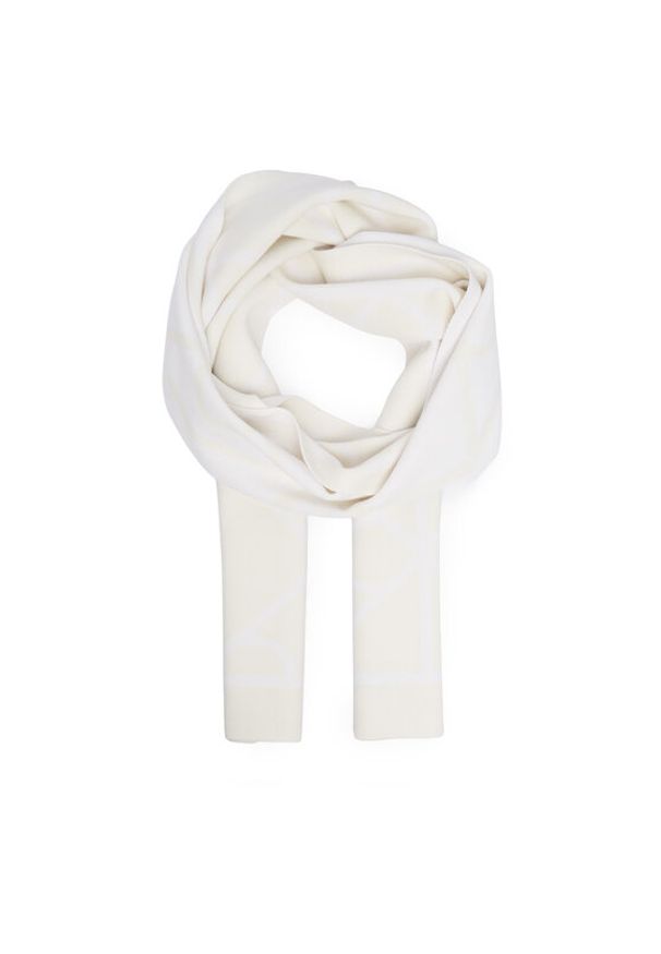 Calvin Klein Szalik Emblem Aop Jcq Fine Rib Scarf LV04D8051G Beżowy. Kolor: beżowy. Materiał: wiskoza