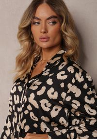 Renee - Czarna Koszula Zapinana w Cętki Cenin. Kolor: czarny. Długość rękawa: długi rękaw. Długość: długie. Styl: klasyczny #4