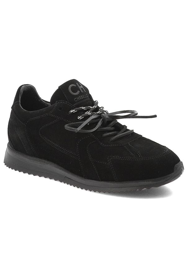 CheBello - Czarne Sneakersy Chebello Skórzane Obuwie Damskie. Kolor: czarny. Materiał: skóra. Styl: sportowy, klasyczny, elegancki