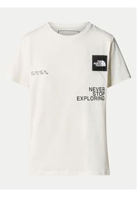 The North Face T-Shirt Foundation Coordinates NF0A882W Écru Regular Fit. Materiał: syntetyk