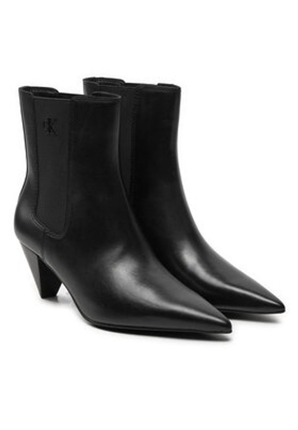 Calvin Klein Botki YW0YW01676 Czarny. Kolor: czarny. Materiał: skóra