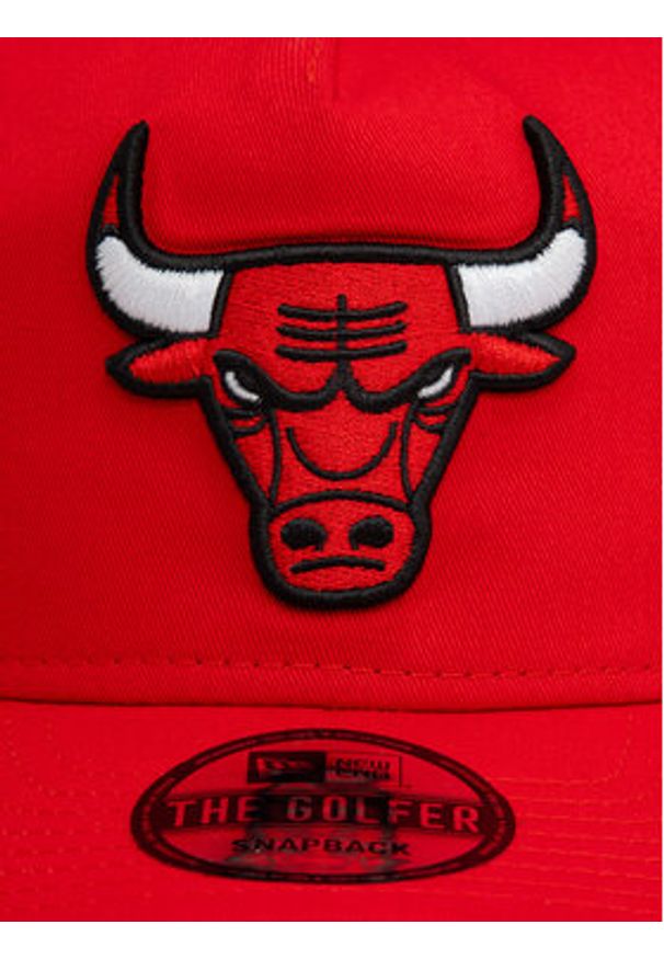 New Era Czapka z daszkiem Chicago Bulls Washed Precurved Golfer 60595274 Czerwony. Kolor: czerwony. Materiał: materiał, bawełna