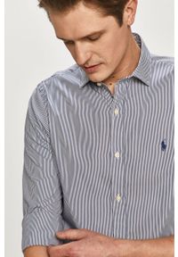 Polo Ralph Lauren - Koszula. Typ kołnierza: polo. Kolor: niebieski. Materiał: tkanina. Długość rękawa: długi rękaw. Długość: długie. Styl: klasyczny #1