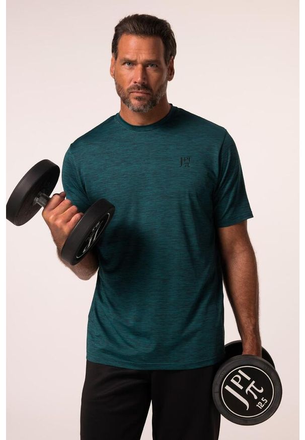 JAY-PI - Męski T-shirt QuickDry Odzież fitness krótki rękaw. Kolekcja: plus size. Kolor: zielony. Materiał: elastan, poliester, materiał. Długość rękawa: krótki rękaw. Długość: krótkie. Sport: fitness
