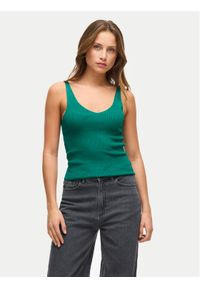 Vila Top Wennie 14104135 Zielony Regular Fit. Kolor: zielony. Materiał: wiskoza