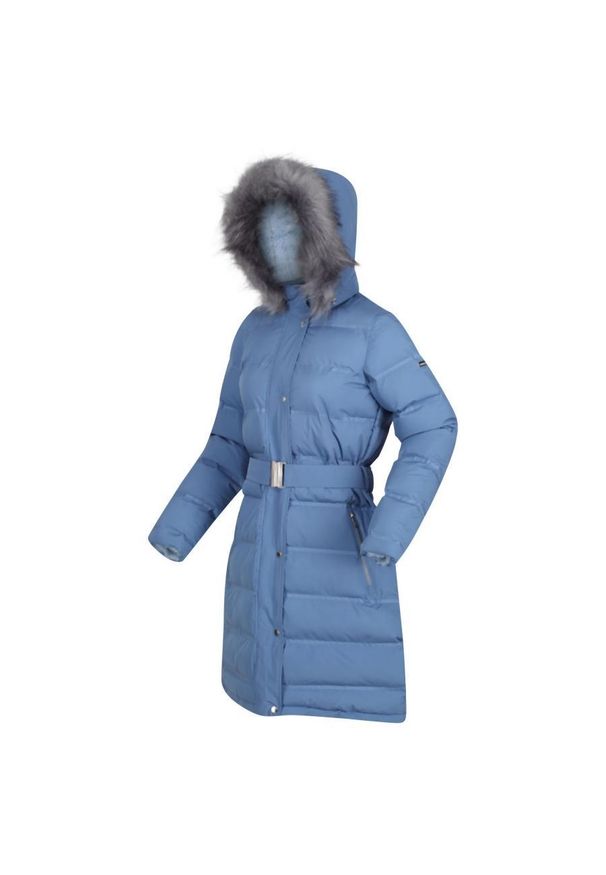 Kurtka turystyczna damska Regatta Daleyza parka zimowa termiczna. Kolor: niebieski. Materiał: puch. Sezon: zima. Sport: turystyka piesza