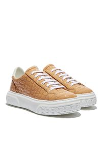 Casadei - CASADEI - Brązowe sneakersy Off Road. Kolor: brązowy. Materiał: lakier, guma. Szerokość cholewki: normalna #3