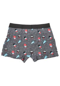 Szare Męskie Bokserki Lody Redo. Kolor: szary. Materiał: syntetyk, włókno, bawełna. Wzór: kolorowy #3