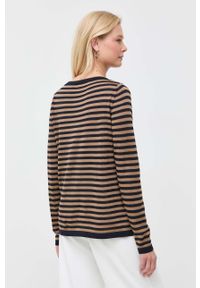 Max Mara Leisure sweter wełniany damski kolor granatowy lekki. Okazja: na co dzień. Kolor: niebieski. Materiał: wełna. Długość rękawa: długi rękaw. Długość: długie. Styl: casual, klasyczny #4