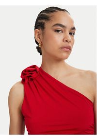 ACCESS FASHION Top 63-2019-326 Czerwony Slim Fit. Kolor: czerwony. Materiał: syntetyk #3