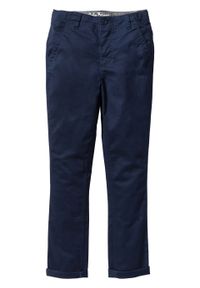 Spodnie chłopięce chino Slim Fit bonprix ciemnoniebieski. Kolor: niebieski #1