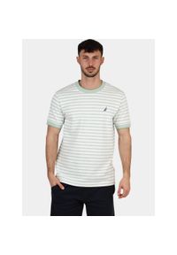 T-shirt męski Nautica Rezzola. Kolor: zielony, biały, wielokolorowy
